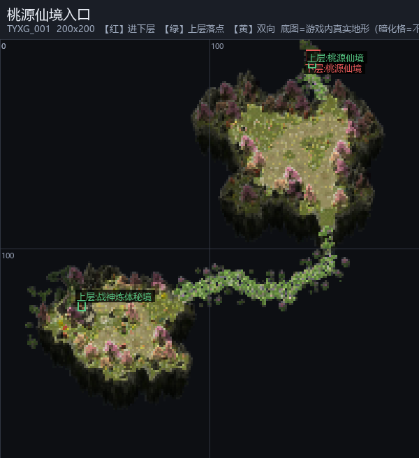 桃源仙境入口 地形图