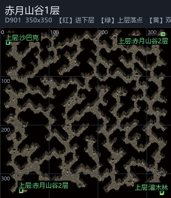 赤月山谷1层 走法图