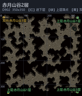 赤月山谷2层 走法图