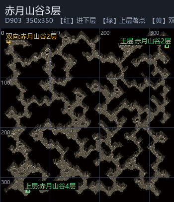 赤月山谷3层 走法图