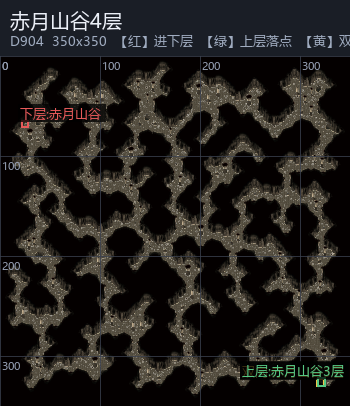 赤月山谷4层 走法图